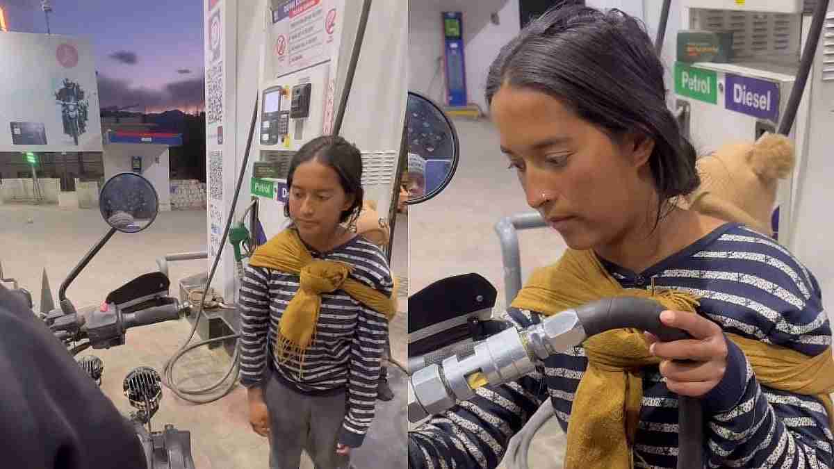 VIDEO- முதுகில் குழந்தையுடன் பெட்ரோல் பங்கில் வேலை செய்யும் தாய்: இணையத்தை நெகிழ்ச்சியில் ஆழ்த்திய வைரல் வீடியோ!