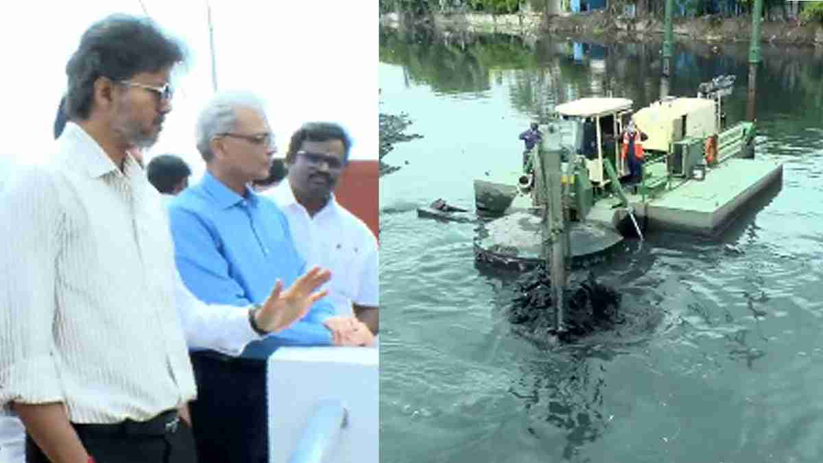 பருவமழை முன்னெச்சரிக்கை நடவடிக்கை: சென்னையில் மழைநீர் கால்வாய் தூர்வாரும் பணிகள்- முதலமைச்சர் விஜய் நேரில் ஆய்வு