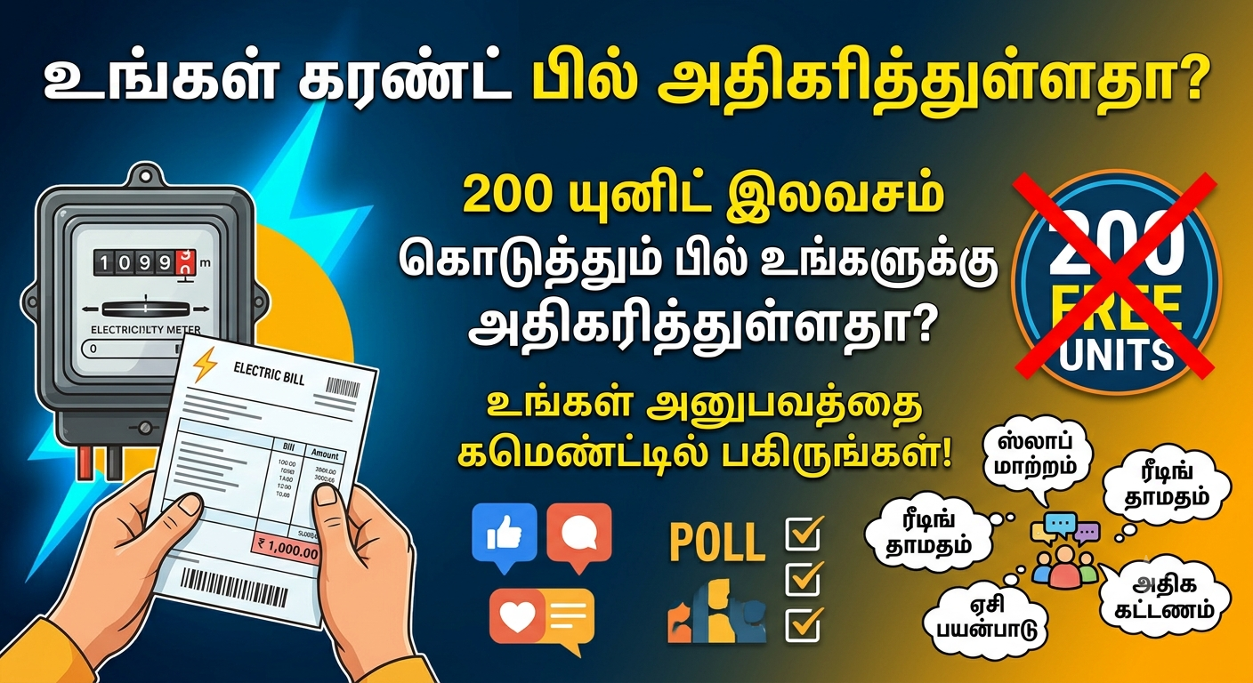 200 யூனிட் வரை இலவச மின்சாரம் கிடைத்தாலும், உங்கள் வீட்டு கரண்ட் பில் அதிகரித்துள்ளதா?