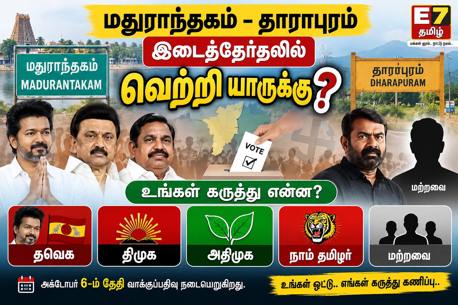 மதுராந்தகம் – தாராபுரம் இடைத்தேர்தலில் வெற்றி யாருக்கு? 🤔
