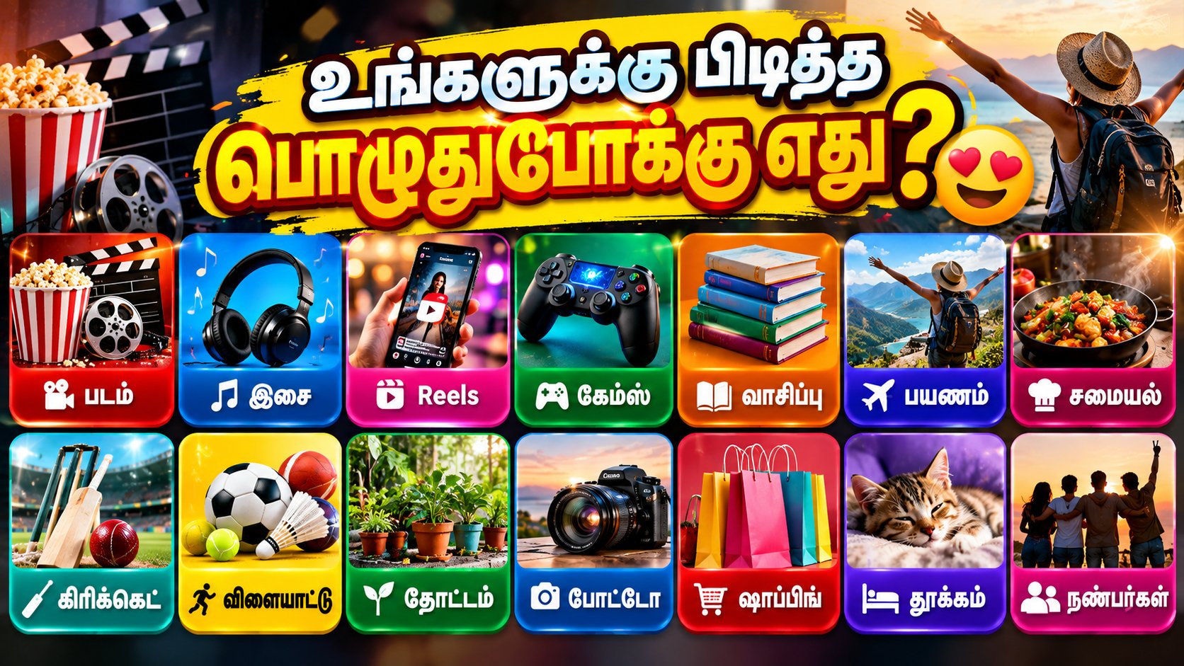 உங்களுக்கு பிடித்த பொழுதுபோக்கு எது?😄 