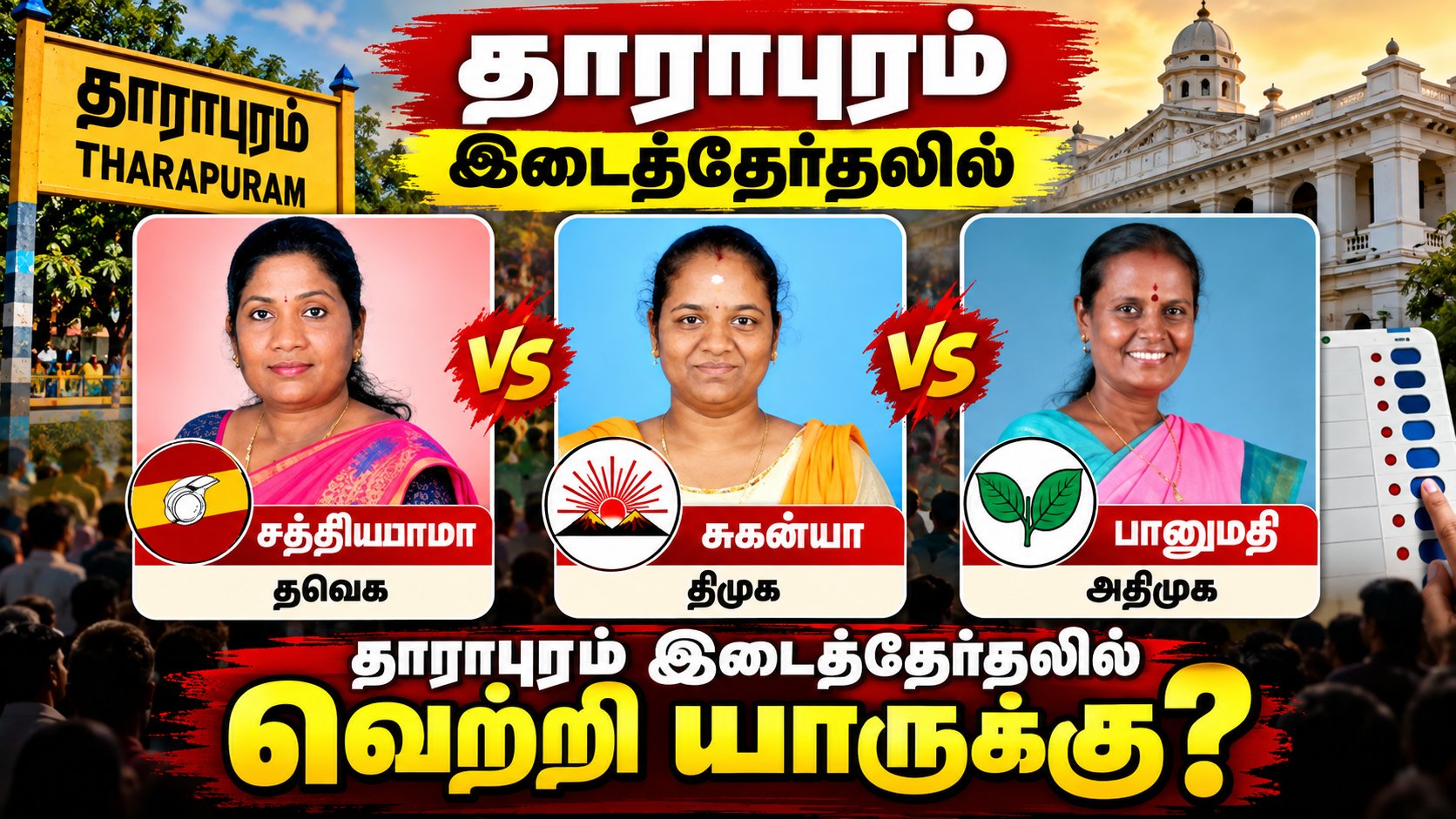 தராபுரம் இடைத்தேர்தலில் வெற்றி யாருக்கு? 🤔